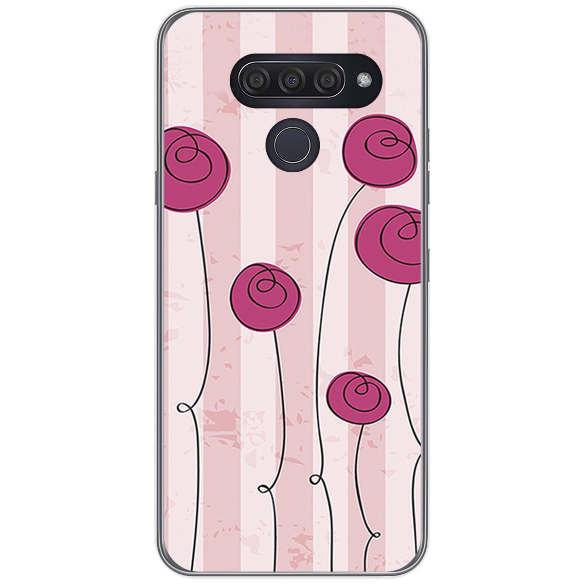 Funda Gel Tpu para Lg Q60 / K50 diseño Flores Vintage Dibujos
