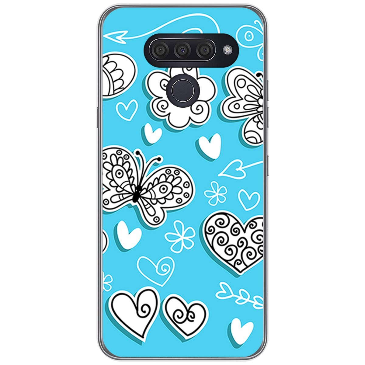 Funda Gel Tpu para Lg Q60 / K50 diseño Mariposas Dibujos