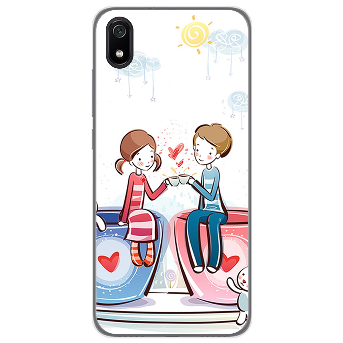 Funda Gel Tpu para Xiaomi Redmi 7A diseño Café Dibujos