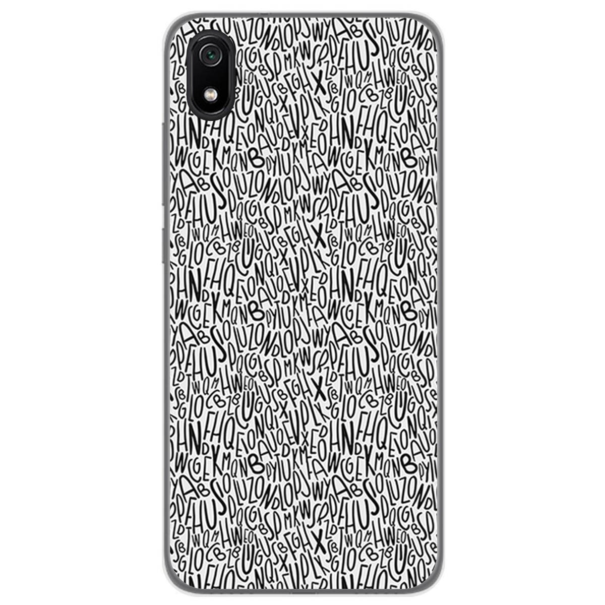 Funda Gel Tpu para Xiaomi Redmi 7A diseño Letras Dibujos