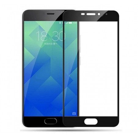 Protector Cristal Templado Frontal Completo Negro para Meizu M5 Note  Vidrio