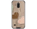 Funda Gel Tpu para Blackview Bv9600 Pro diseño Corazones Madera Dibujos
