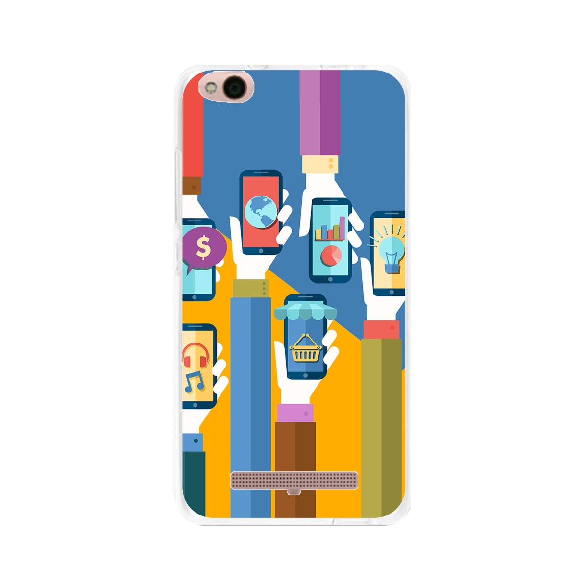 Funda Gel Tpu para Xiaomi Redmi 4A Diseño Apps Dibujos