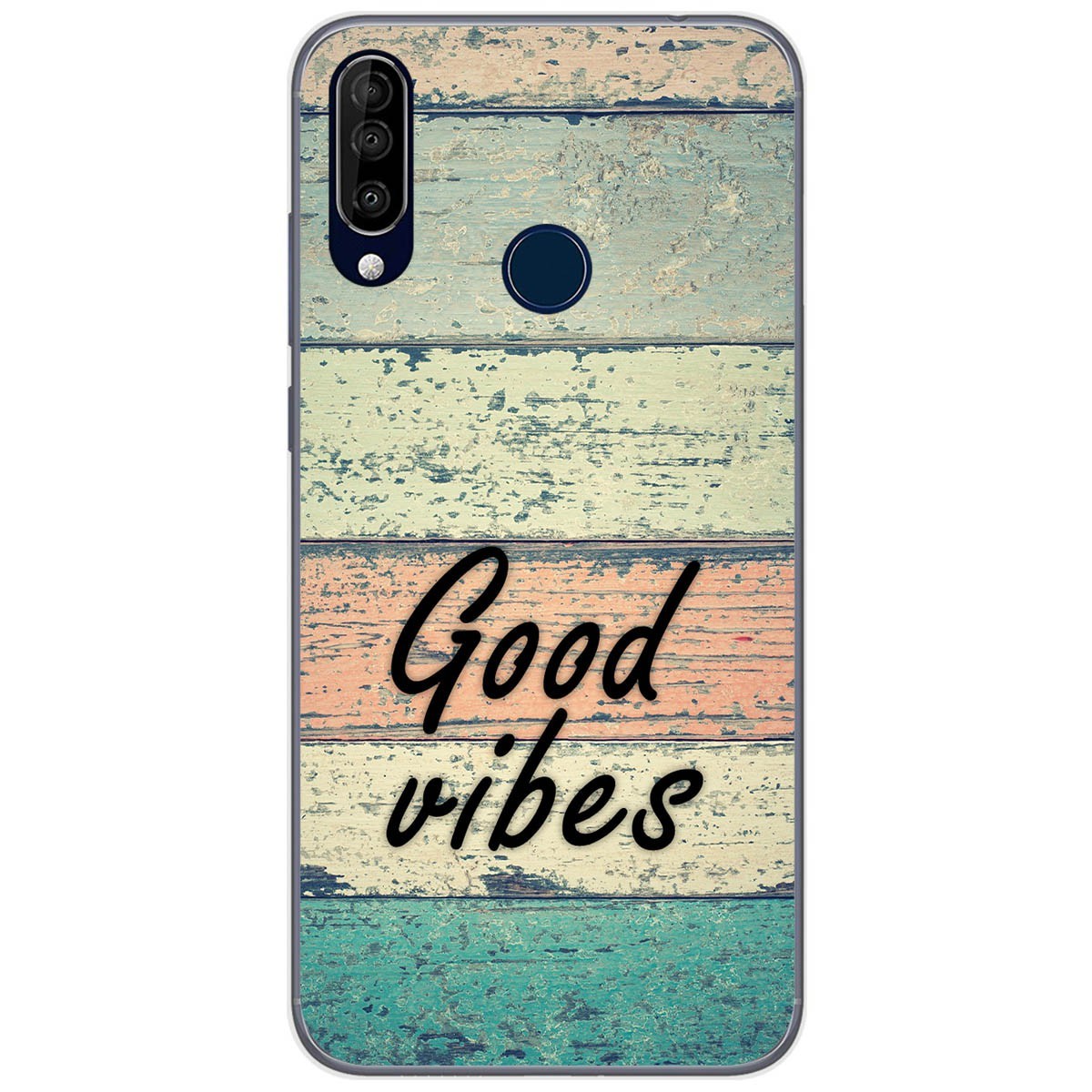 Funda Gel Tpu para Wiko View3 Pro diseño Madera 01 Dibujos