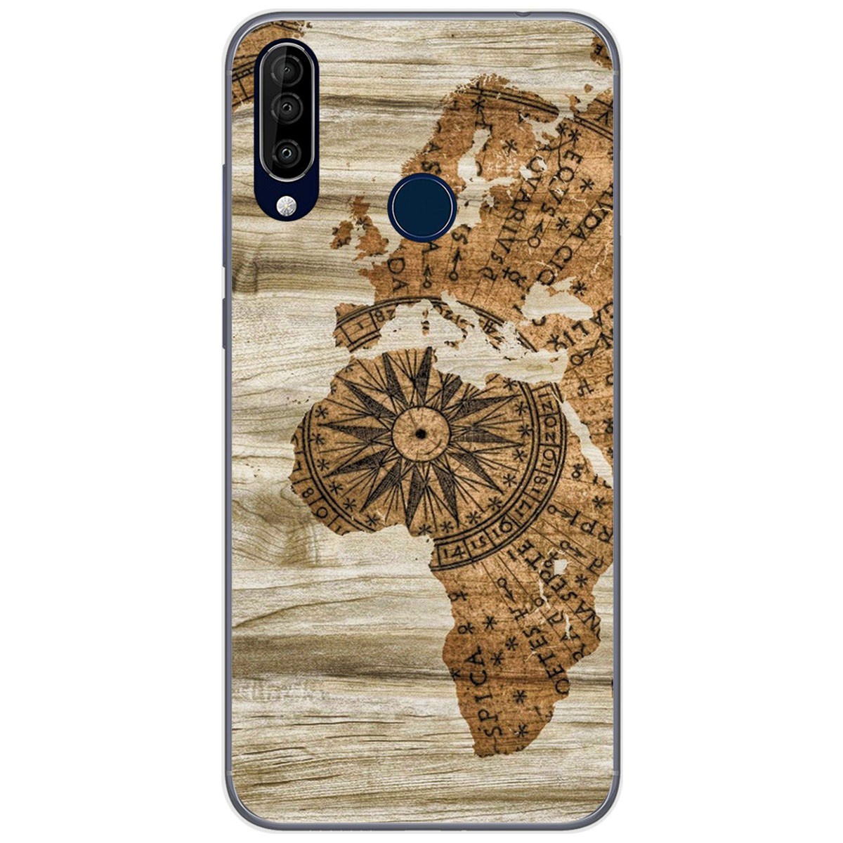 Funda Gel Tpu para Wiko View3 Pro diseño Madera 07 Dibujos