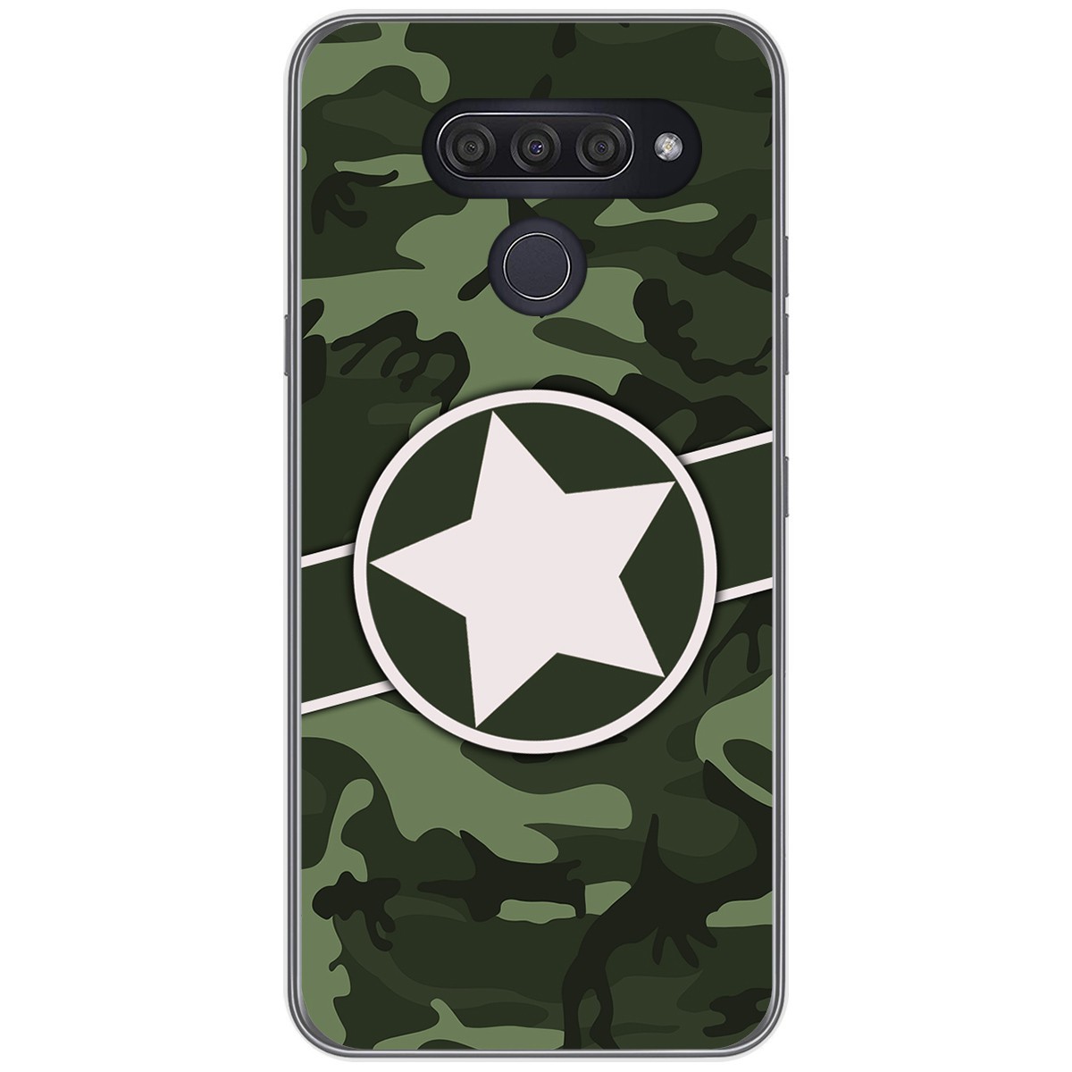 Funda Gel Tpu para Lg Q60 / K50 diseño Camuflaje 01 Dibujos