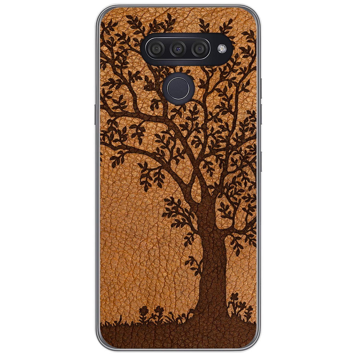 Funda Gel Tpu para Lg Q60 / K50 diseño Cuero 03 Dibujos