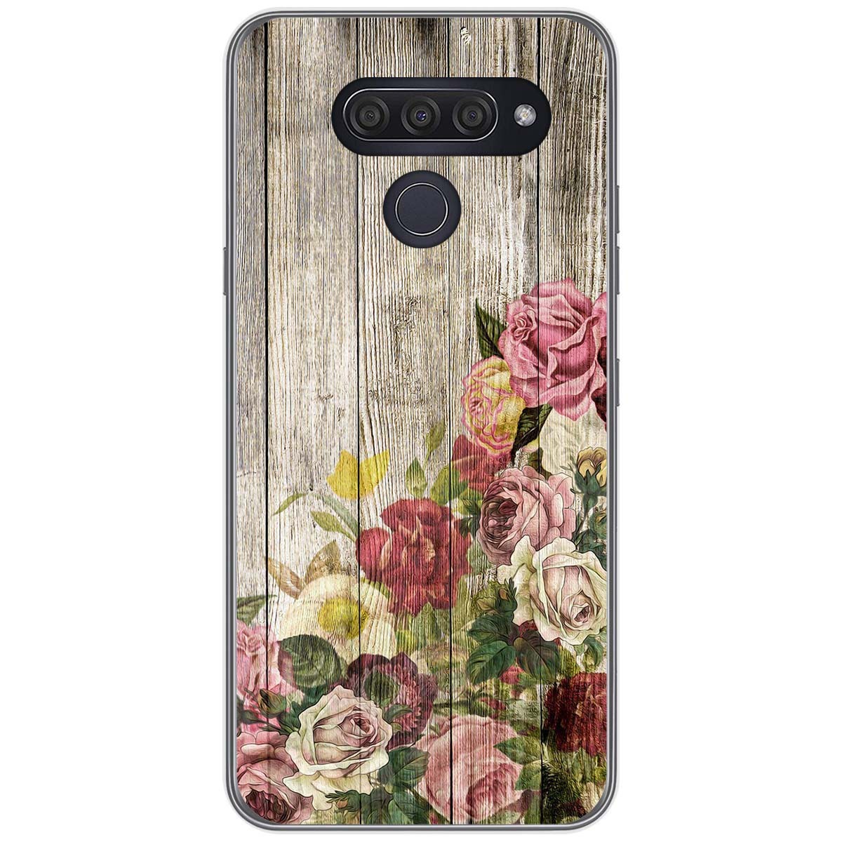 Funda Gel Tpu para Lg Q60 / K50 diseño Madera 08 Dibujos
