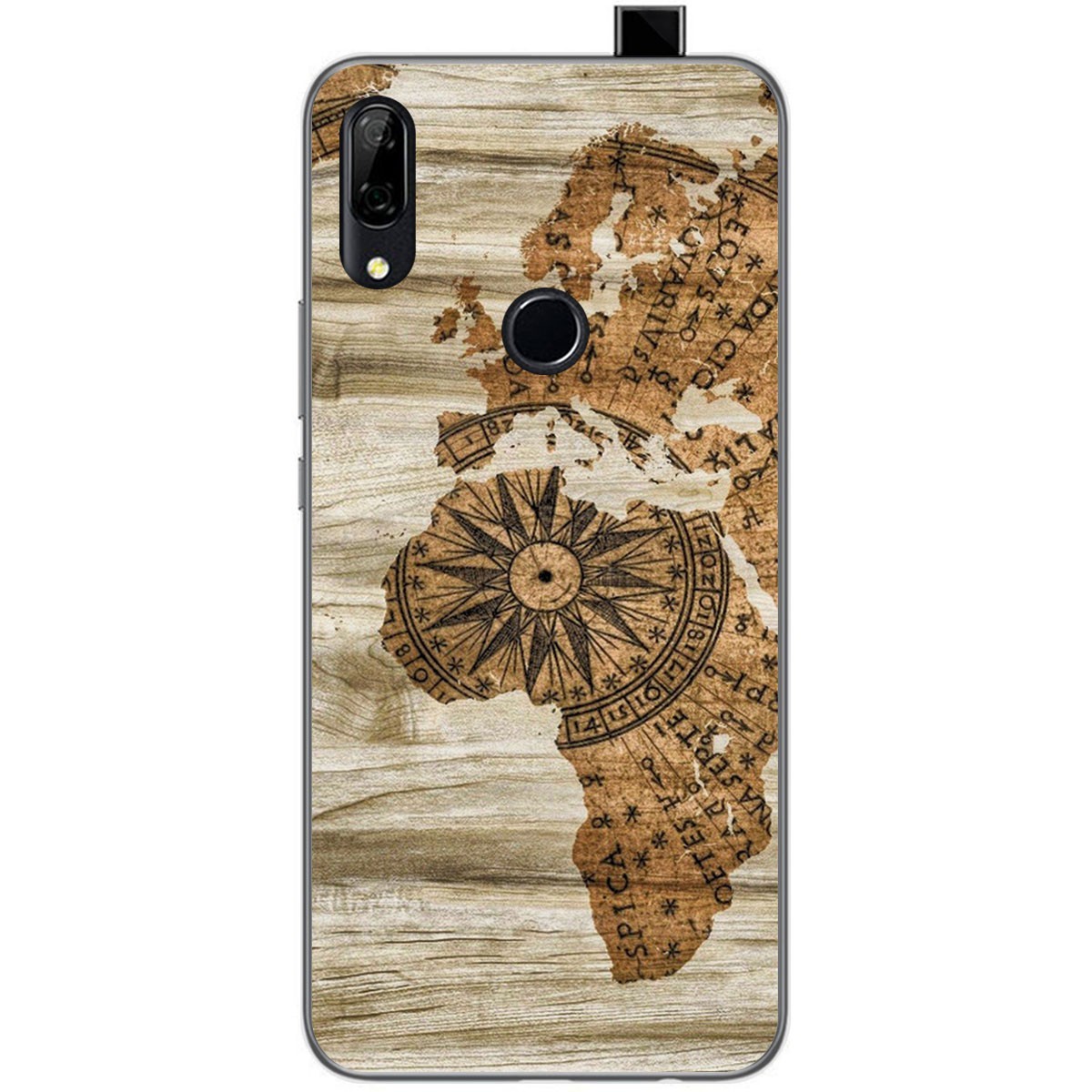 Funda Gel Tpu para Huawei P Smart Z diseño Madera 07 Dibujos