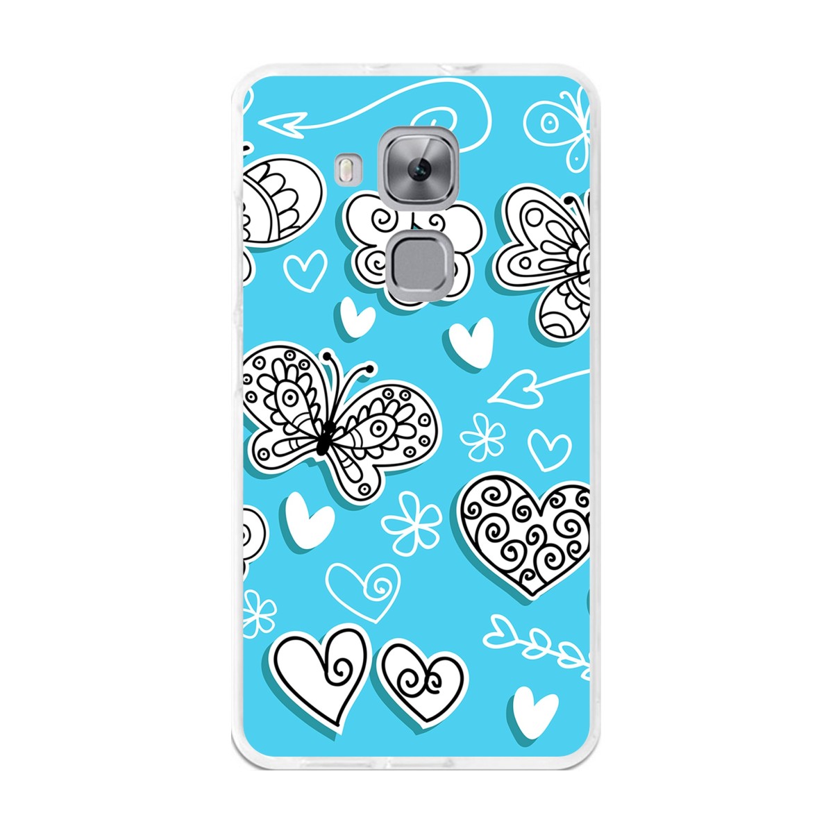 Funda Gel Tpu para Huawei Nova Plus Diseño Mariposas Dibujos
