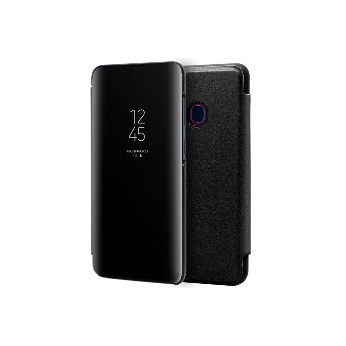 Funda Flip Cover Clear View para Samsung Galaxy A40 color Negra