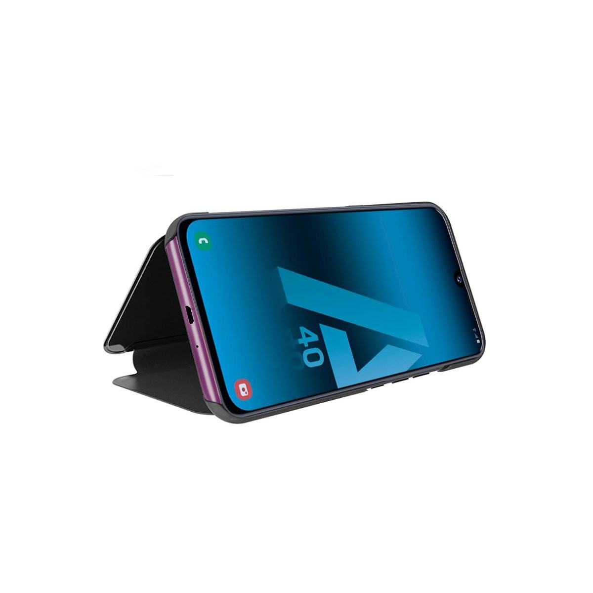 Funda Flip Cover Clear View para Samsung Galaxy A40 color Negra