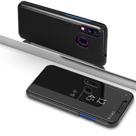 Funda Flip Cover Clear View para Samsung Galaxy A40 color Negra