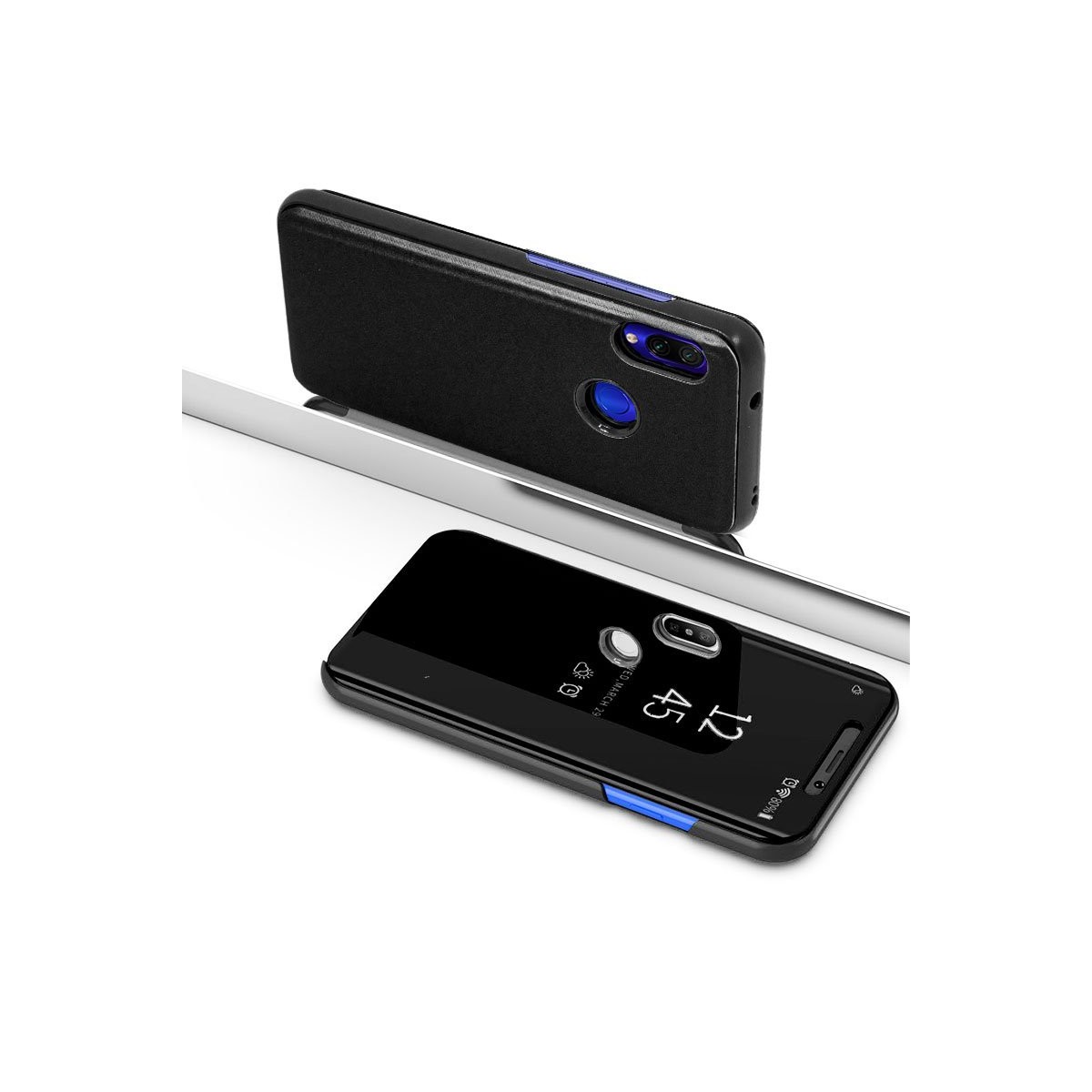 Funda Flip Cover Clear View para Xiaomi Redmi Note 7 color Negra