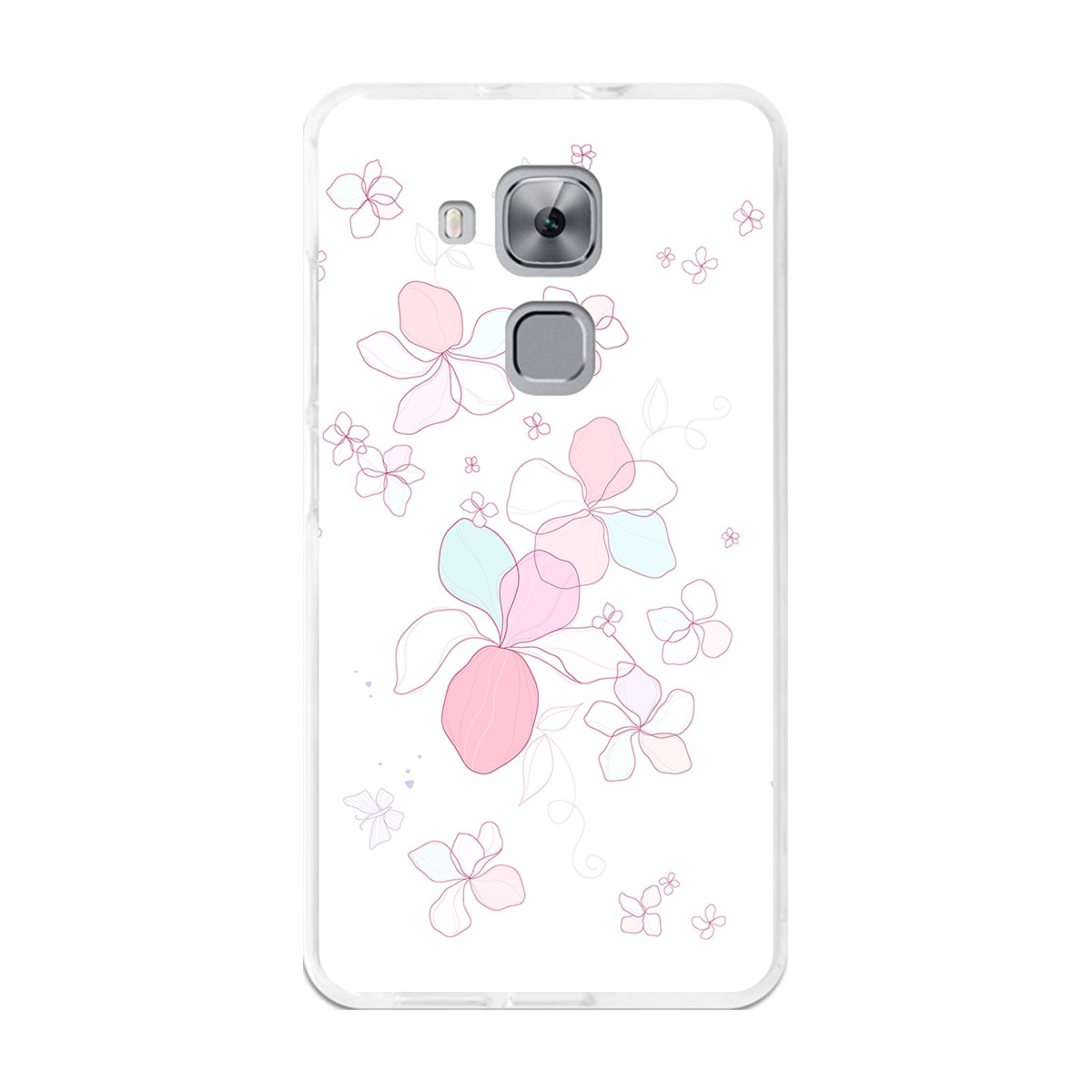 Funda Gel Tpu para Huawei Nova Plus Diseño Flores-Minimal Dibujos