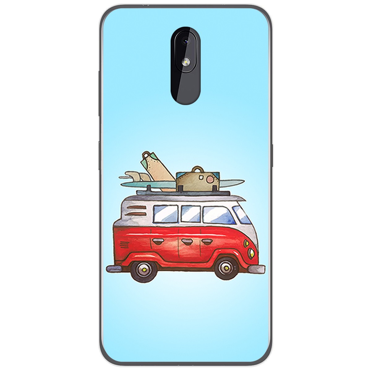 Funda Gel Tpu para Nokia 3.2 diseño Furgoneta Dibujos