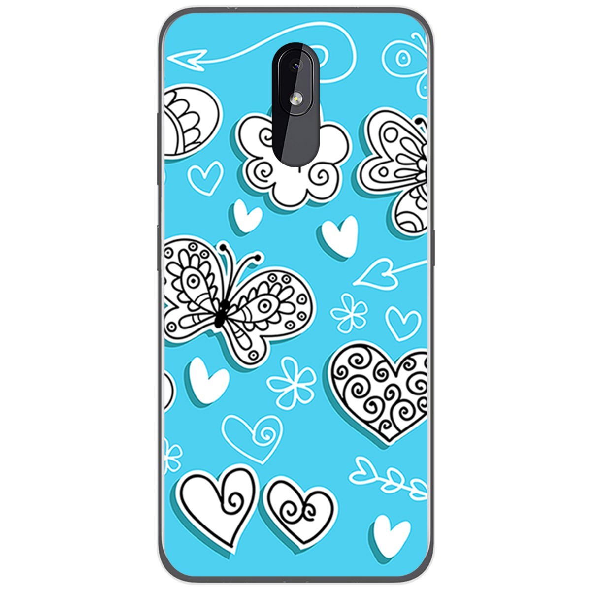 Funda Gel Tpu para Nokia 3.2 diseño Mariposas Dibujos