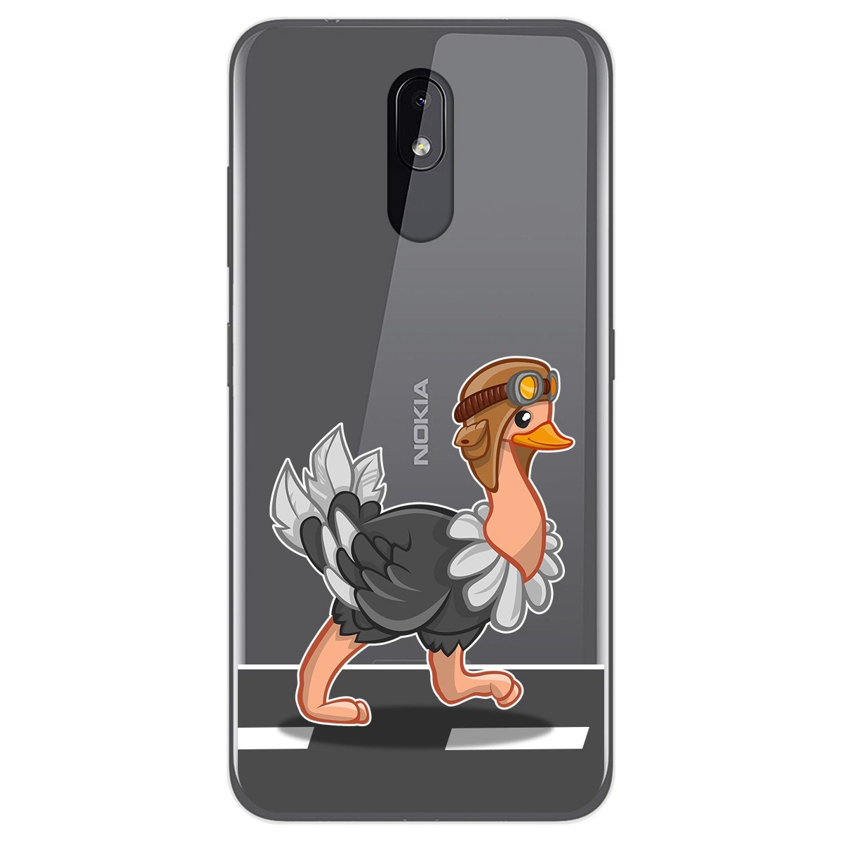 Funda Gel Transparente para Nokia 3.2 diseño Avestruz Dibujos