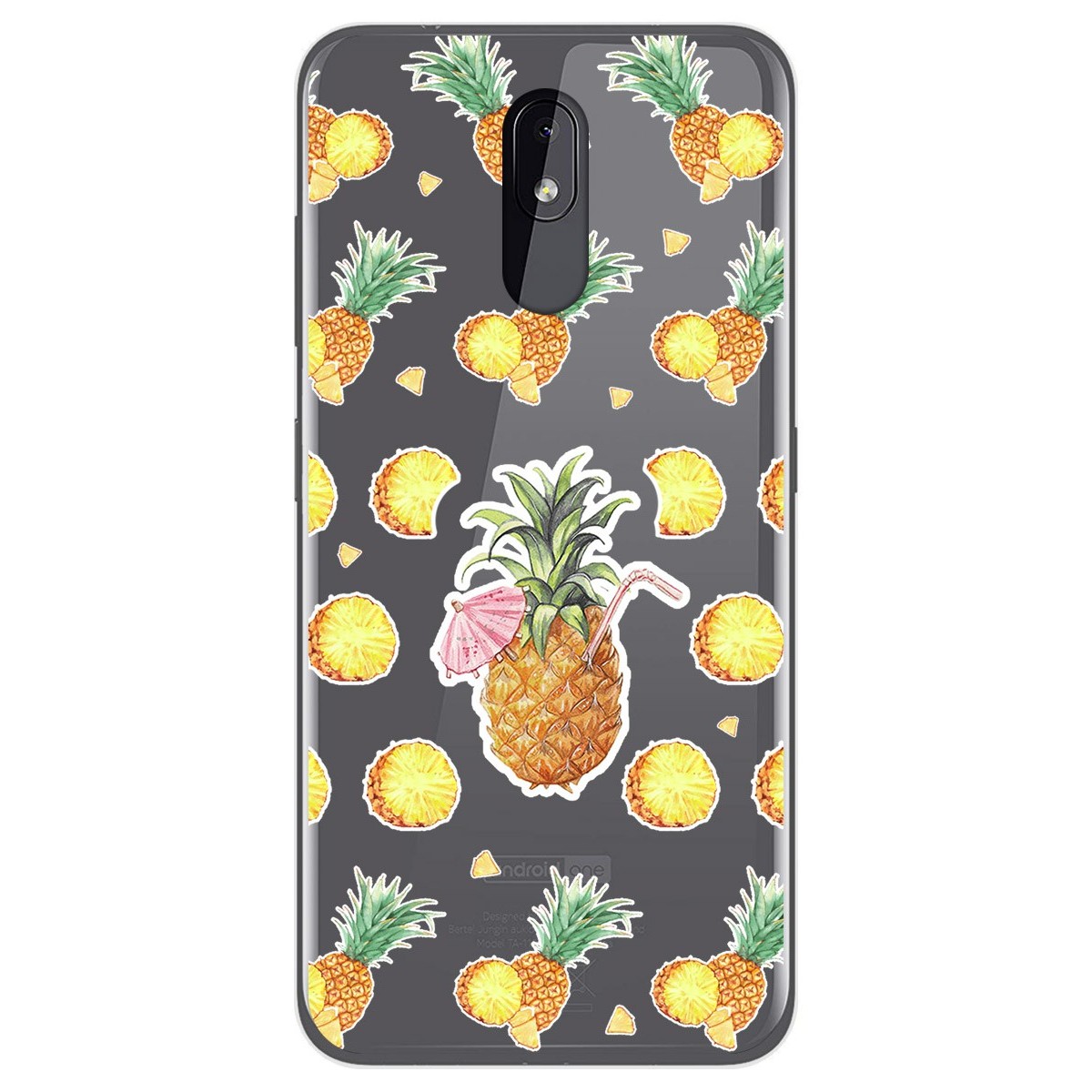 Funda Gel Transparente para Nokia 3.2 diseño Piña Dibujos