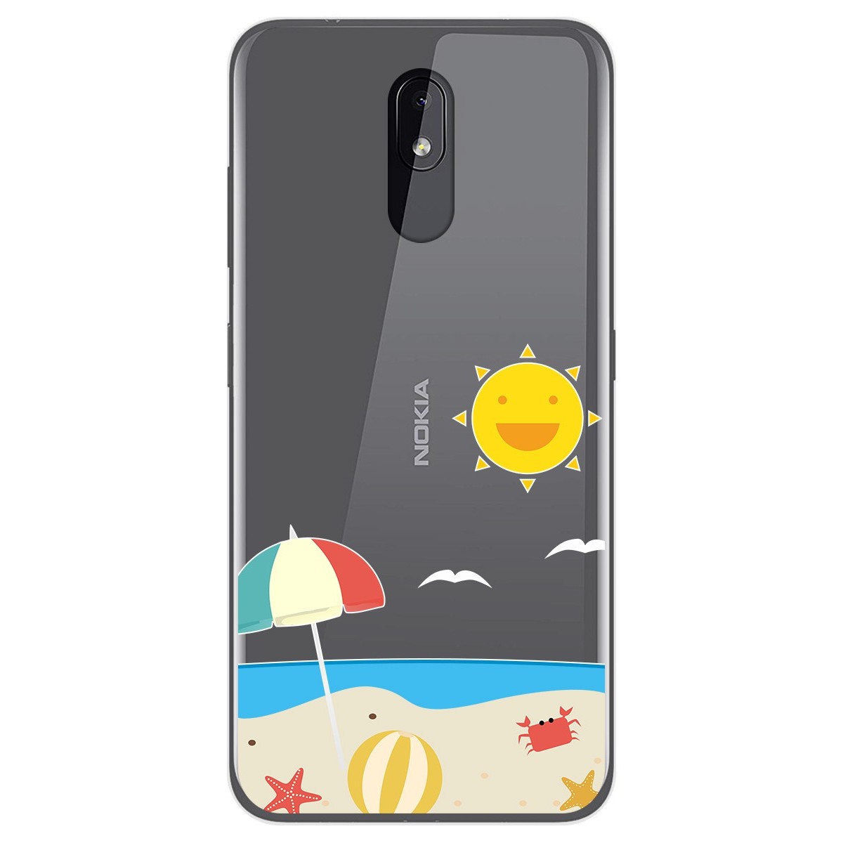 Funda Gel Transparente para Nokia 3.2 diseño Playa Dibujos