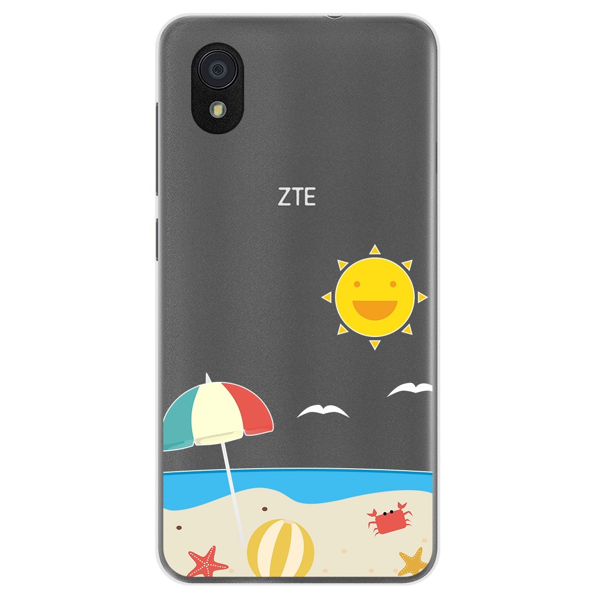 Funda Gel Transparente para Zte Blade A3 (2019) / L8 diseño Playa Dibujos