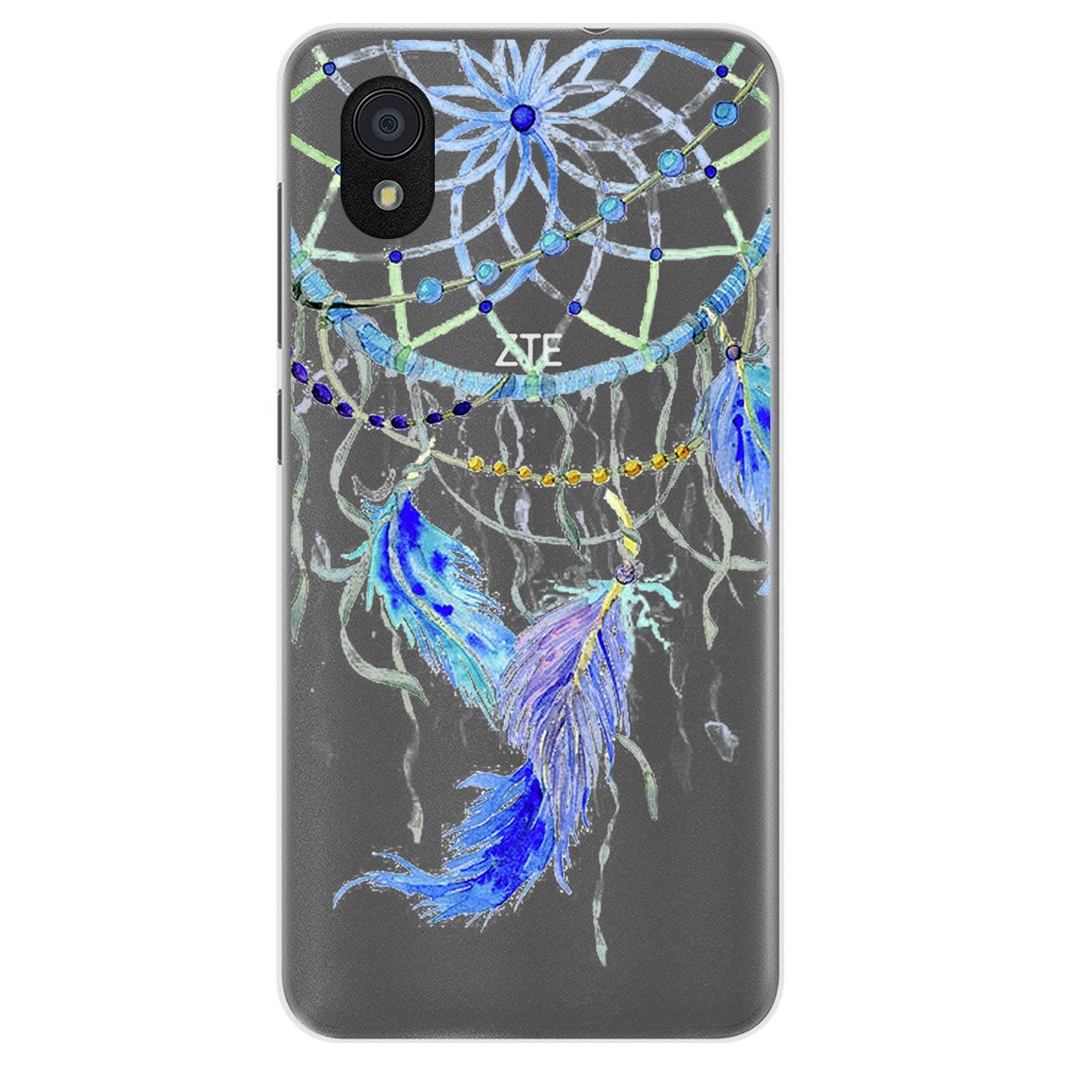 Funda Gel Transparente para Zte Blade A3 (2019) / L8 diseño Plumas Dibujos
