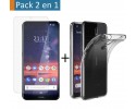 Pack 2 En 1 Funda Gel Transparente + Protector Cristal Templado para Nokia 3.2