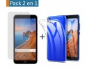 Pack 2 En 1 Funda Gel Transparente + Protector Cristal Templado para Xiaomi Redmi 7A