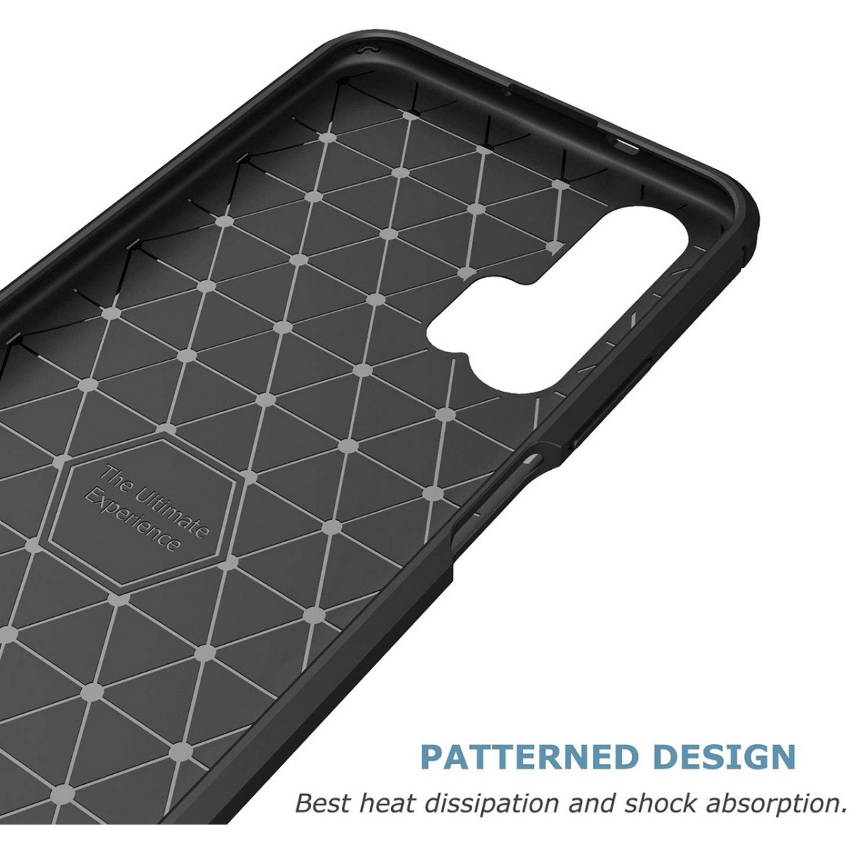 Funda Gel Tpu Tipo Carbon Negra para Huawei Honor 20 Pro