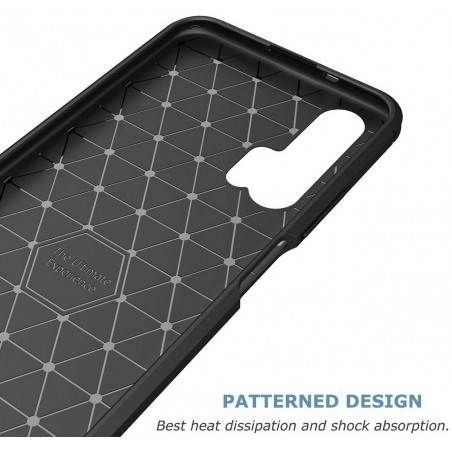 Funda Gel Tpu Tipo Carbon Negra para Huawei Honor 20 Pro