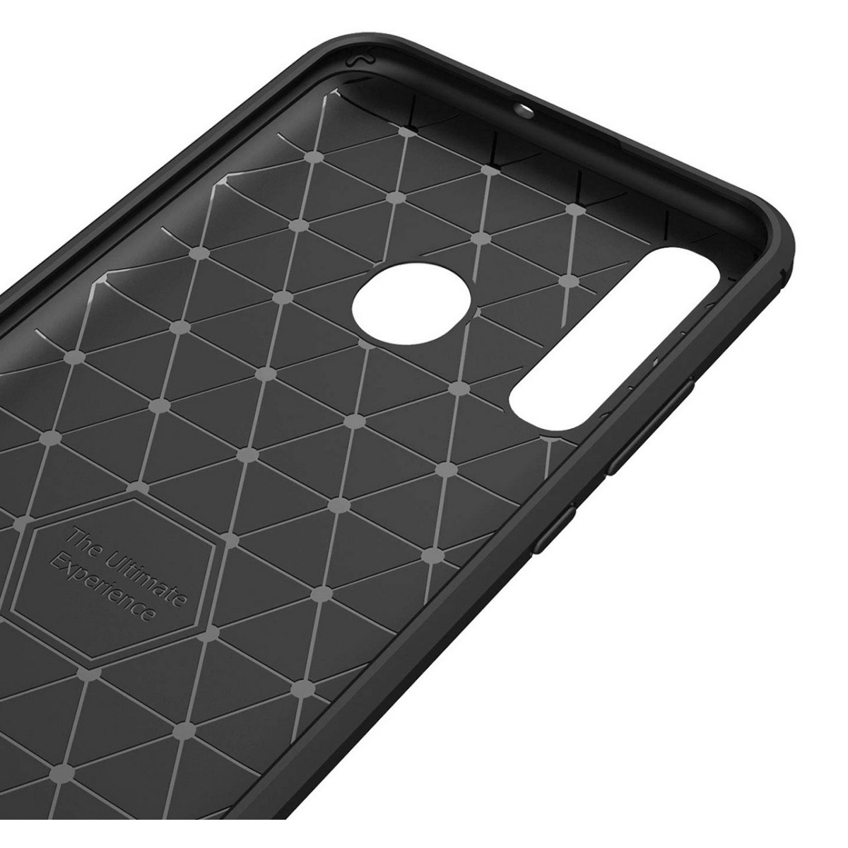 Funda Gel Tpu Tipo Carbon Negra para Huawei P Smart Plus 2019