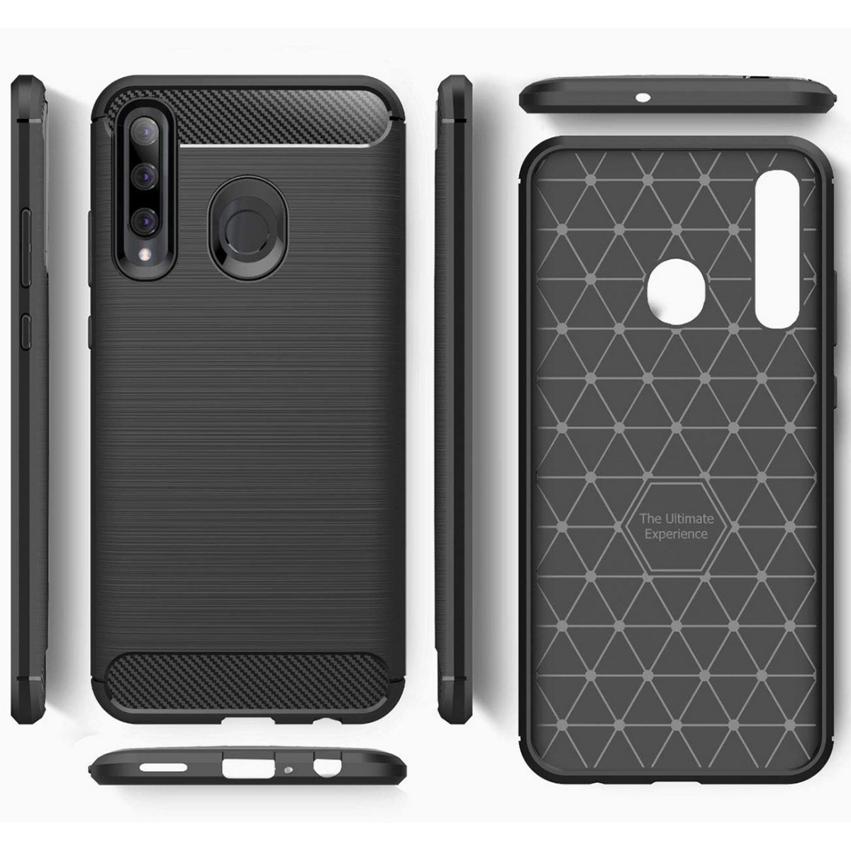Funda Gel Tpu Tipo Carbon Negra para Huawei P Smart Plus 2019