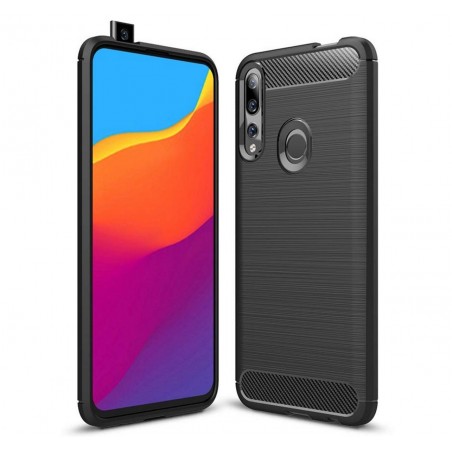 Funda Gel Tpu Tipo Carbon Negra para Huawei P Smart Z