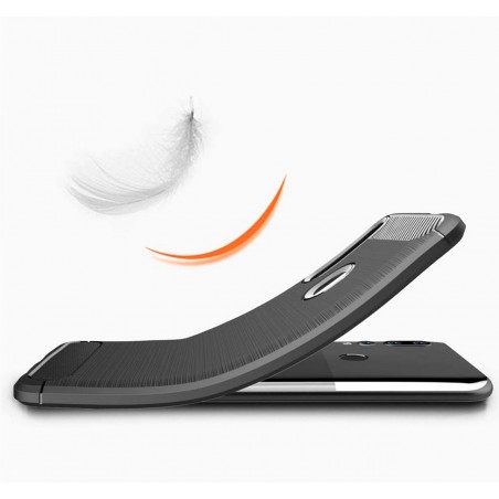 Funda Gel Tpu Tipo Carbon Negra para Huawei P Smart Z