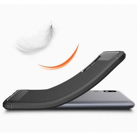 Funda Gel Tpu Tipo Carbon Negra para Samsung Galaxy A2 Core