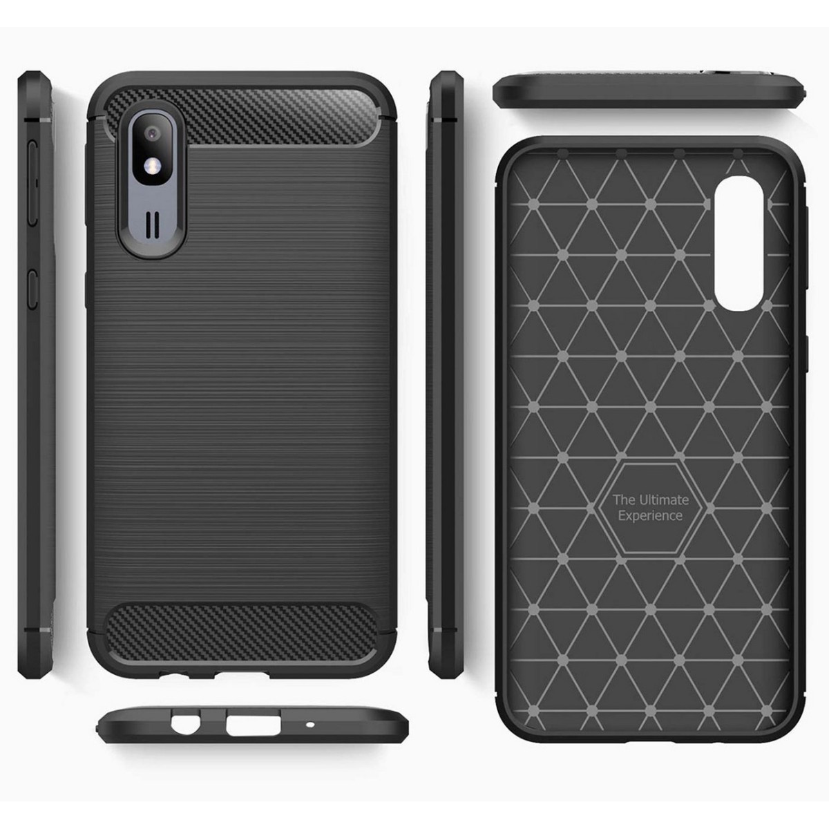 Funda Gel Tpu Tipo Carbon Negra para Samsung Galaxy A2 Core