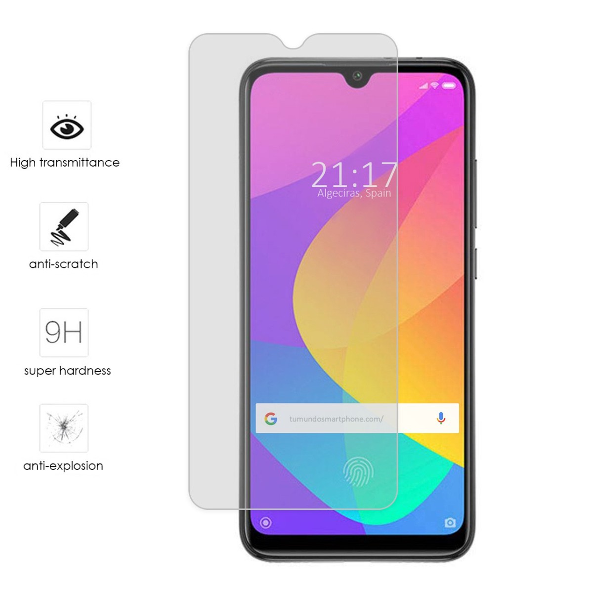 Protector Cristal Templado para Xiaomi Mi A3 Vidrio