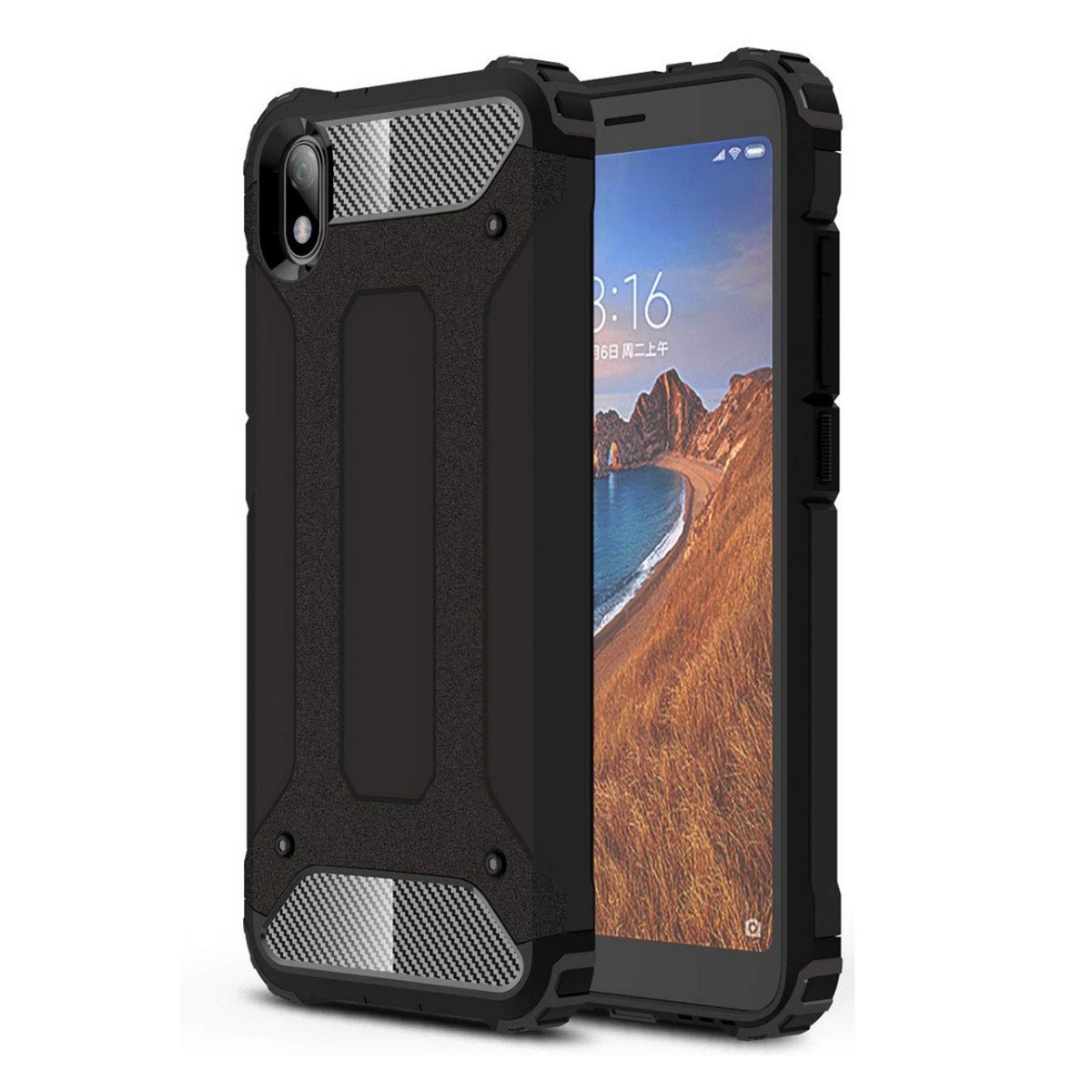 Funda Tipo Hybrid Tough Armor (Pc+Tpu) Negra para Xiaomi Redmi 7A