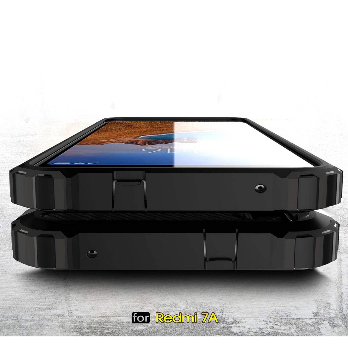 Funda Tipo Hybrid Tough Armor (Pc+Tpu) Negra para Xiaomi Redmi 7A