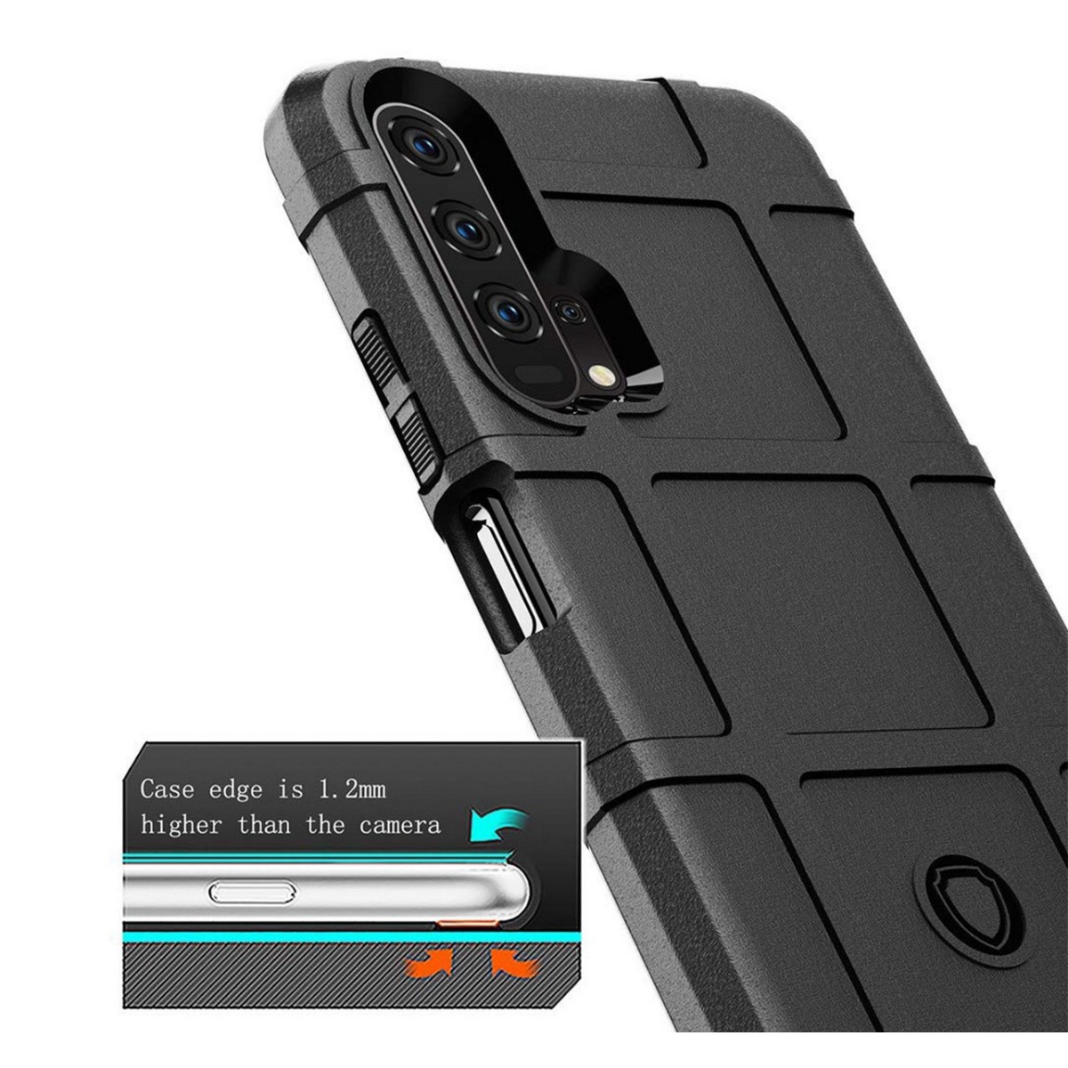 Funda Armor Rugged Shield Antigolpes para Huawei Honor 20 Pro color Negra