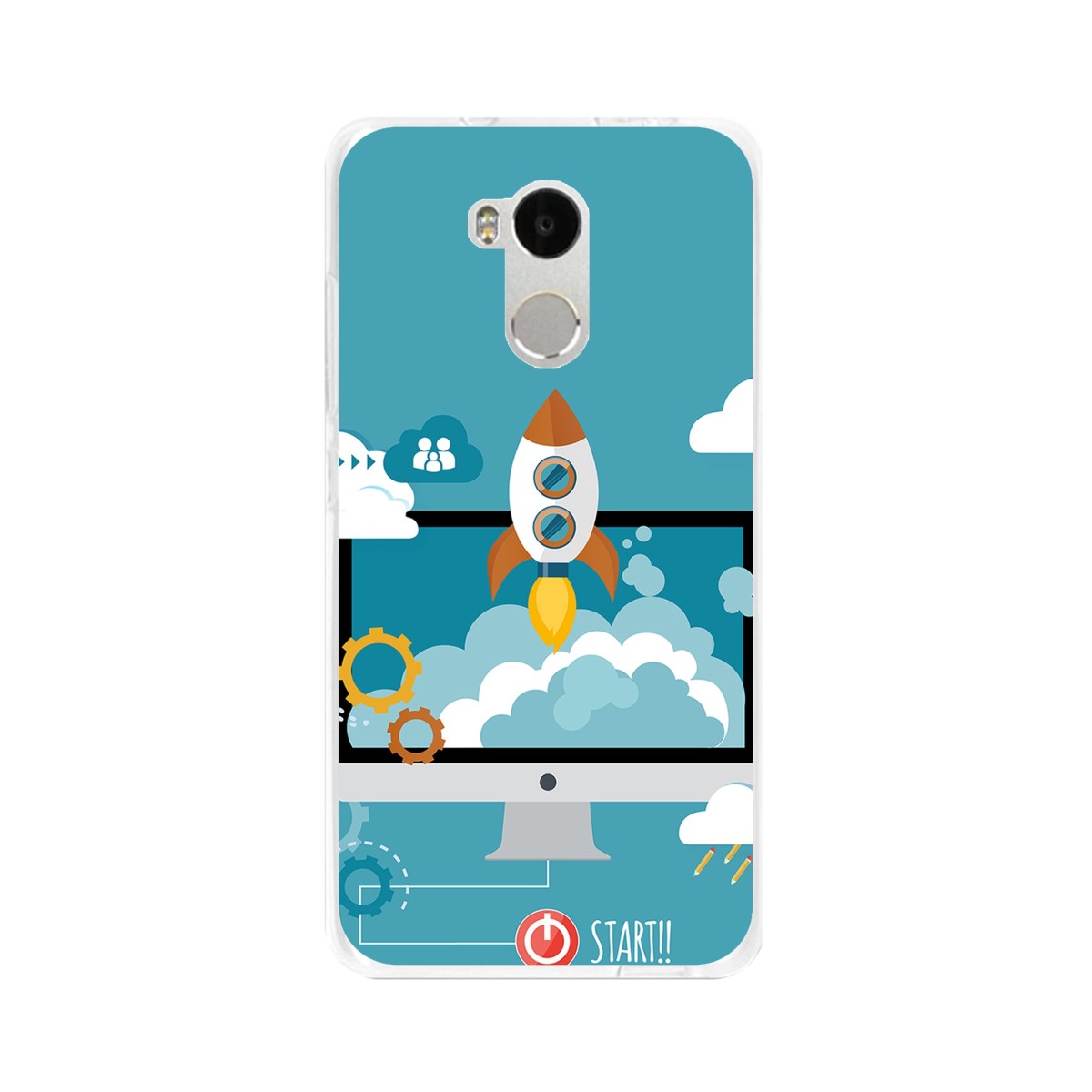 Funda Gel Tpu para Xiaomi Redmi 4 Pro Diseño Cohete Dibujos