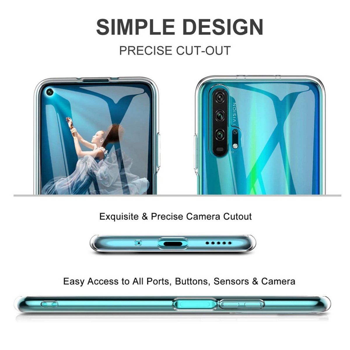 Funda Gel Tpu Fina Ultra-Thin 0,5mm Transparente para Huawei Honor 20 Pro