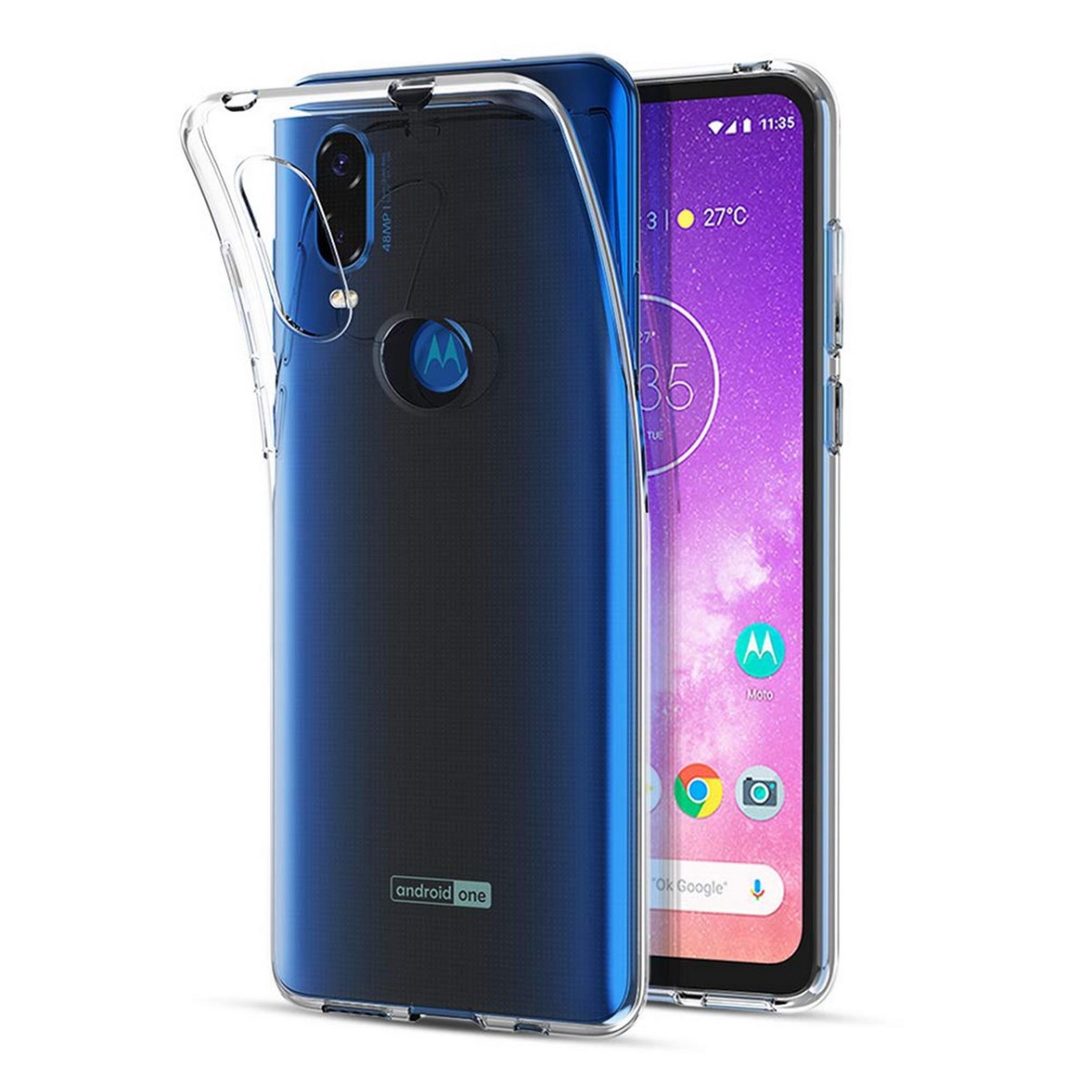 Funda Gel Tpu Fina Ultra-Thin 0,5mm Transparente para Motorola One Vision