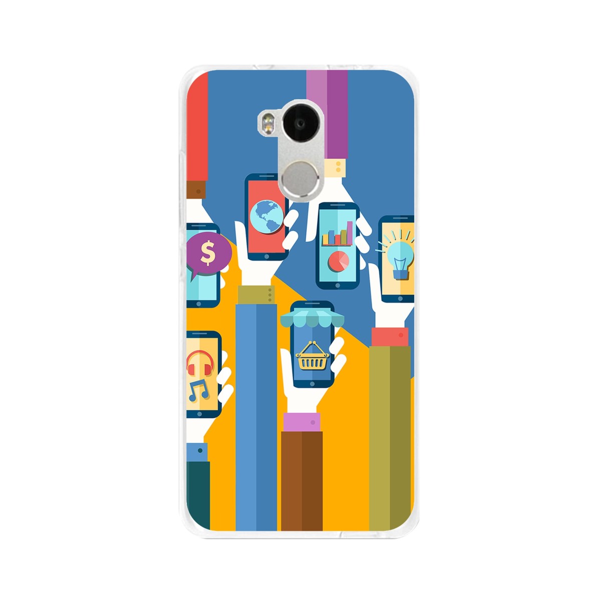 Funda Gel Tpu para Xiaomi Redmi 4 Pro Diseño Apps Dibujos