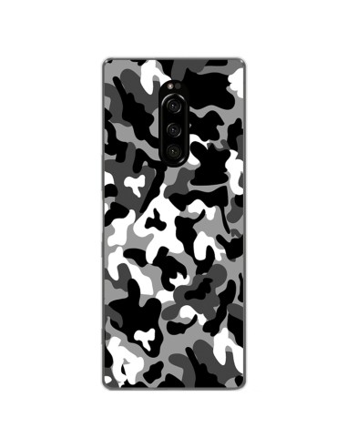 Funda Gel Tpu para Sony Xperia 1 diseño Snow Camuflaje Dibujos