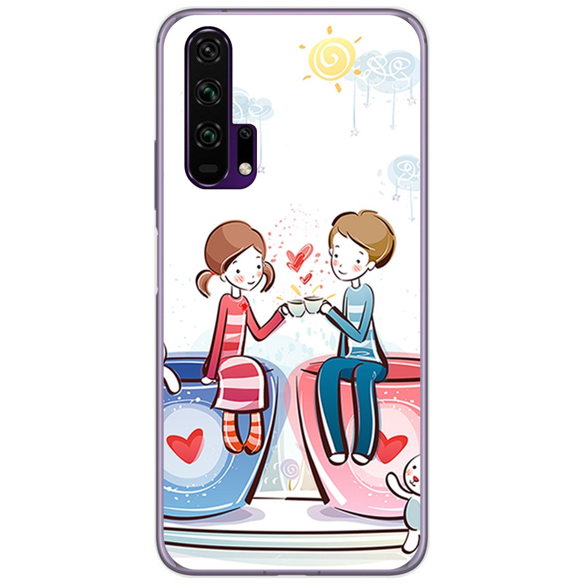 Funda Gel Tpu para Huawei Honor 20 Pro diseño Café Dibujos