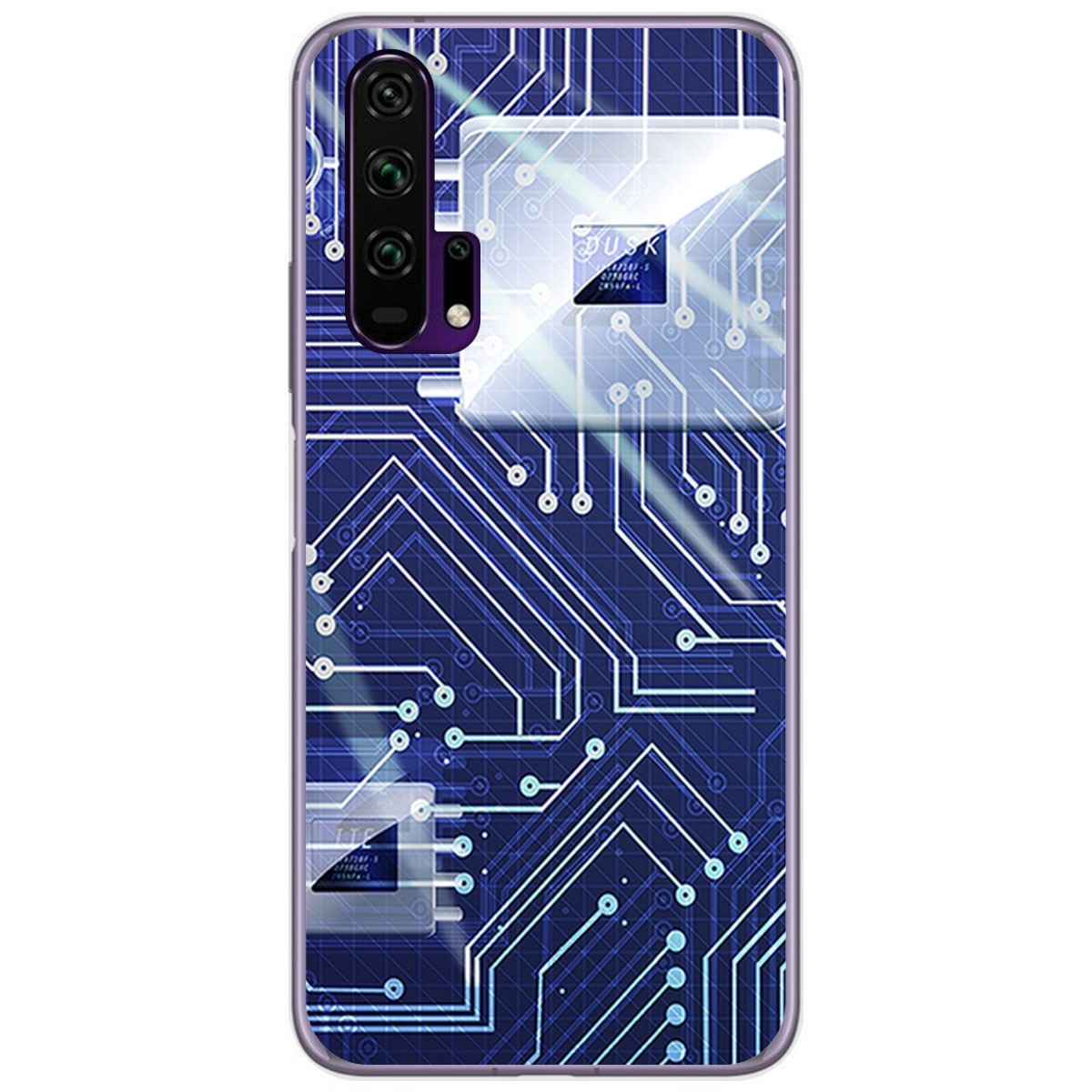 Funda Gel Tpu para Huawei Honor 20 Pro diseño Circuito Dibujos