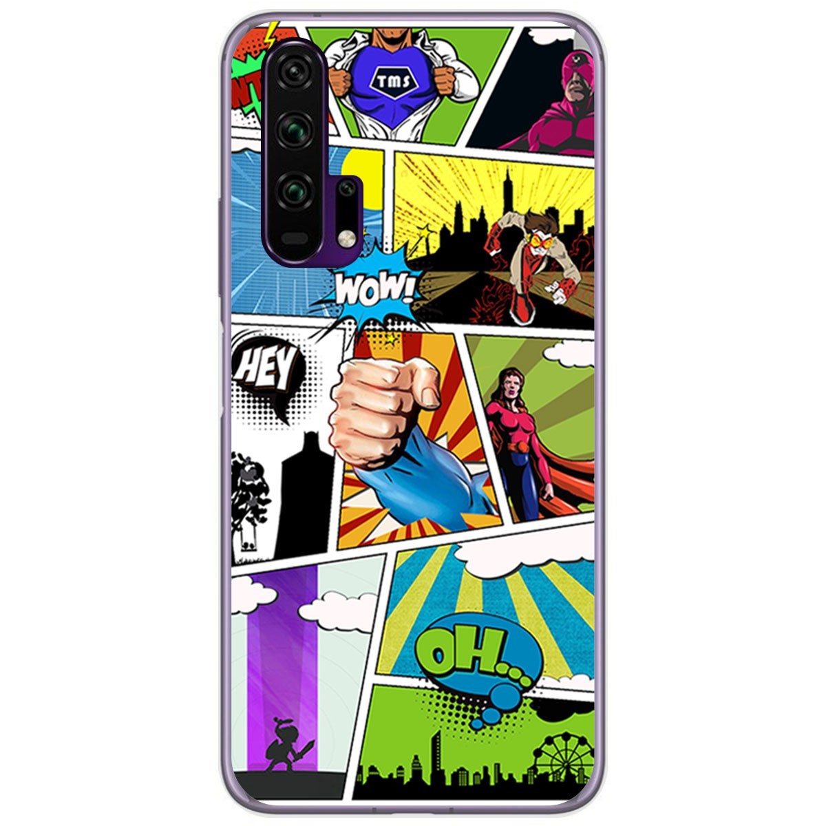 Funda Gel Tpu para Huawei Honor 20 Pro diseño Comic Dibujos