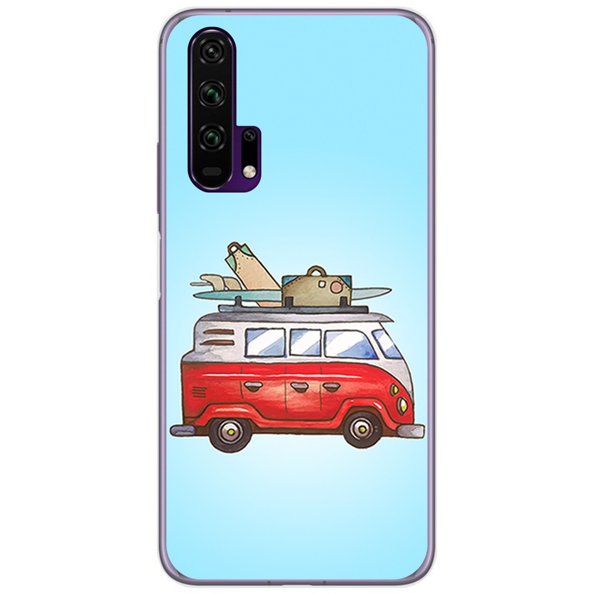 Funda Gel Tpu para Huawei Honor 20 Pro diseño Furgoneta Dibujos