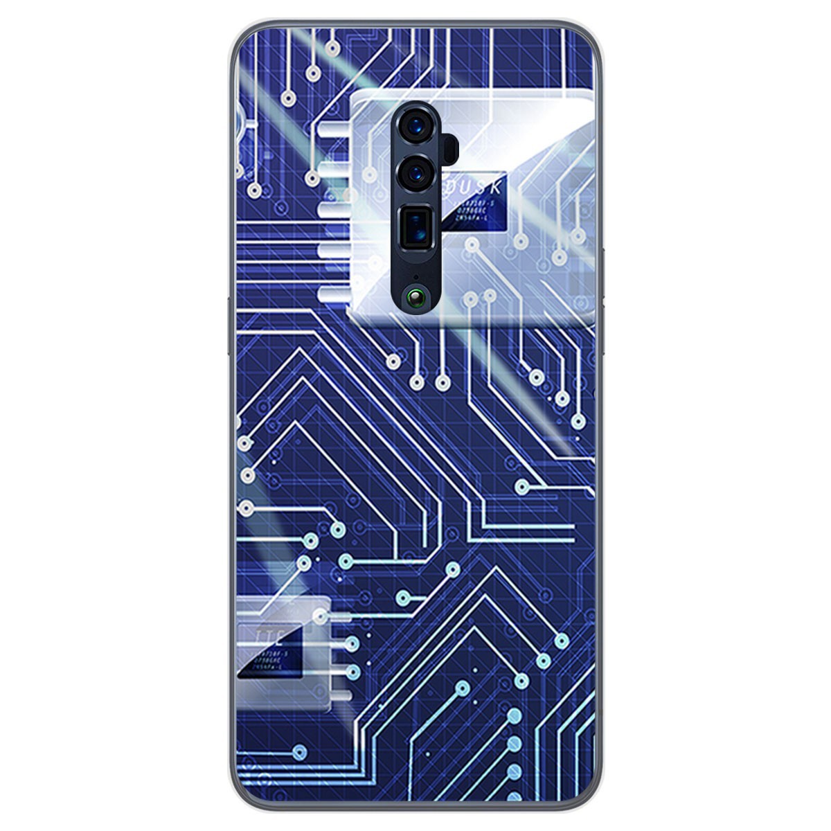 Funda Gel Tpu para Oppo Reno 10x Zoom diseño Circuito Dibujos